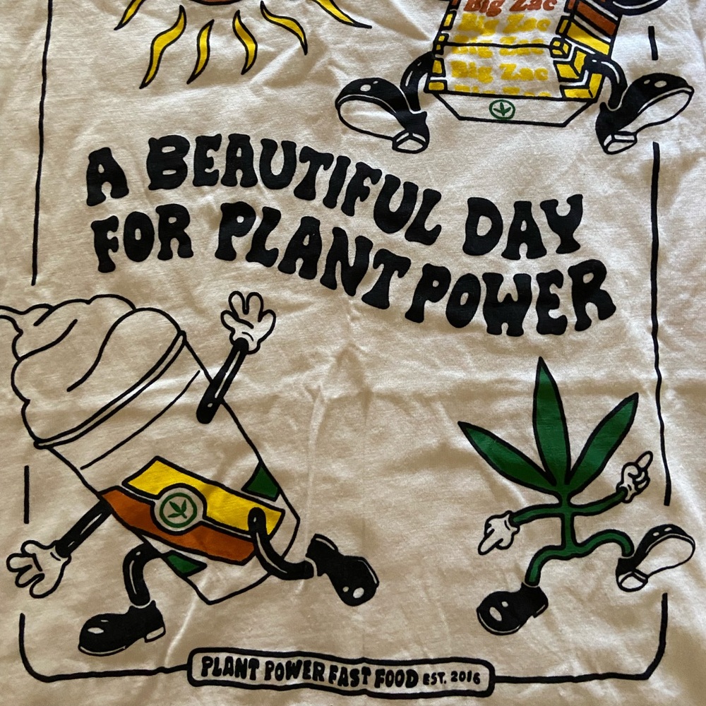 Vegan retro inspired fast food shirt from Plant Power